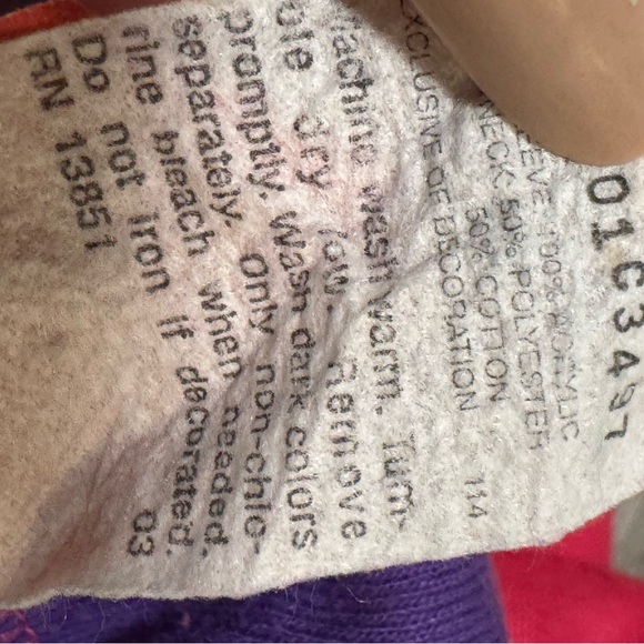 Vintage Disney 101 Dalmations Crewneck Fleece Sweatshirt pink purple 6X - Picture 6 of 9